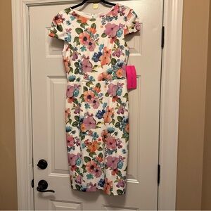 Betsey Johnson Multicolor Floral Midi Dress